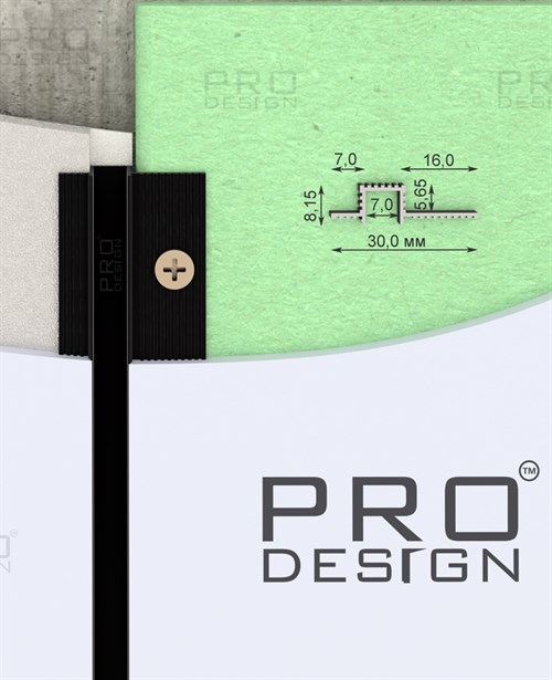 Декоративная  рейка Pro Design 615 Черный анодированный - фото 5556